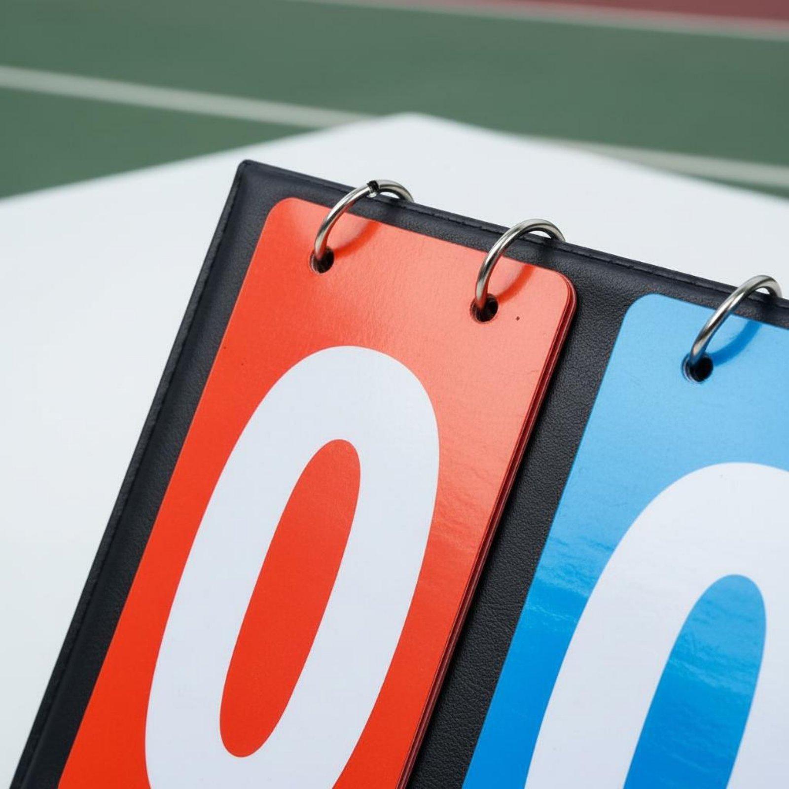 厚手の革製スポーツスコアボード。素早く点数を更新できる卓上式 - Badminton Score Counter のレビューと価格