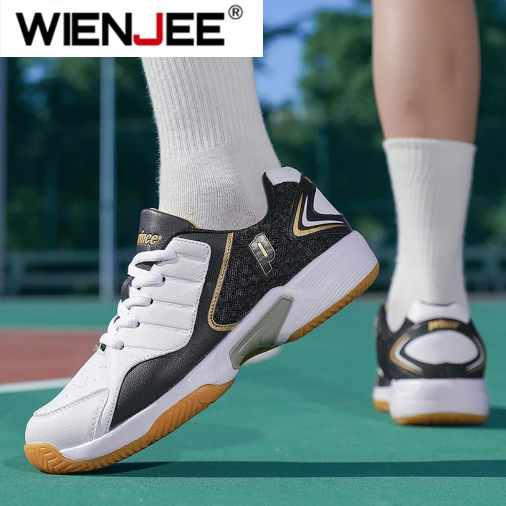 プロの男性女性革バドミントンシューズカップル滑り止めトレーニ - Badminton Player のレビューと価格