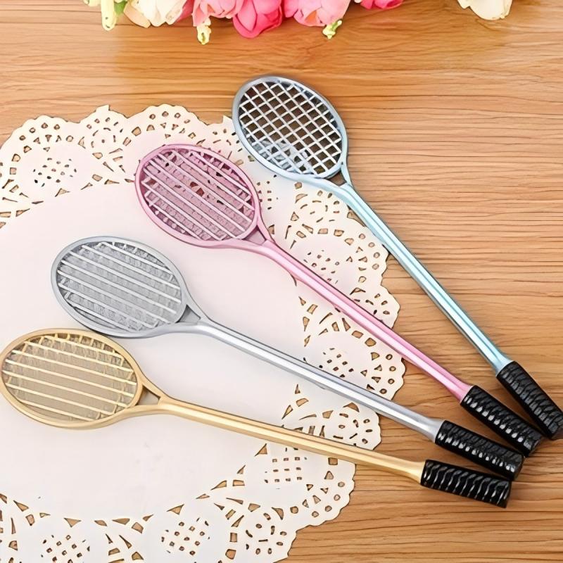 4-10本のクリエイティブなテニスラケット型ゲルペン、滑らか - Badminton Quotes のレビューと価格