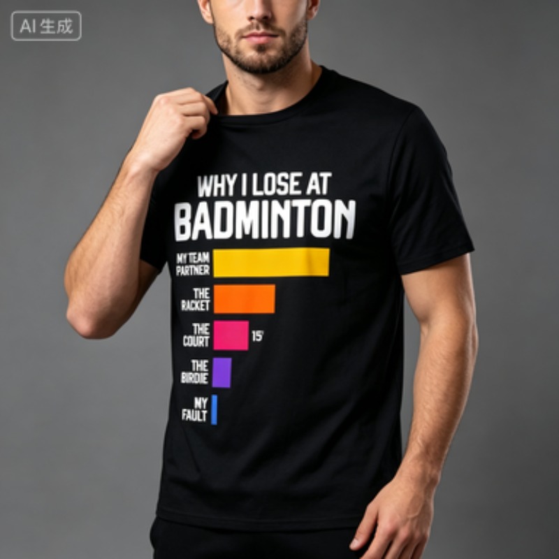 メンズ用、丸首、半袖Tシャツ。面白いバドミントンに関する言葉 - Badminton Quotes のレビューと価格