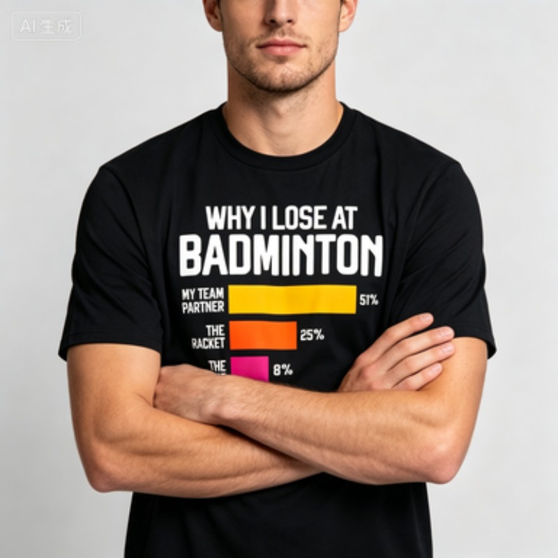 メンズ用、丸首、半袖Tシャツ。面白いバドミントンに関する言葉 - Badminton Quotes のレビューと価格