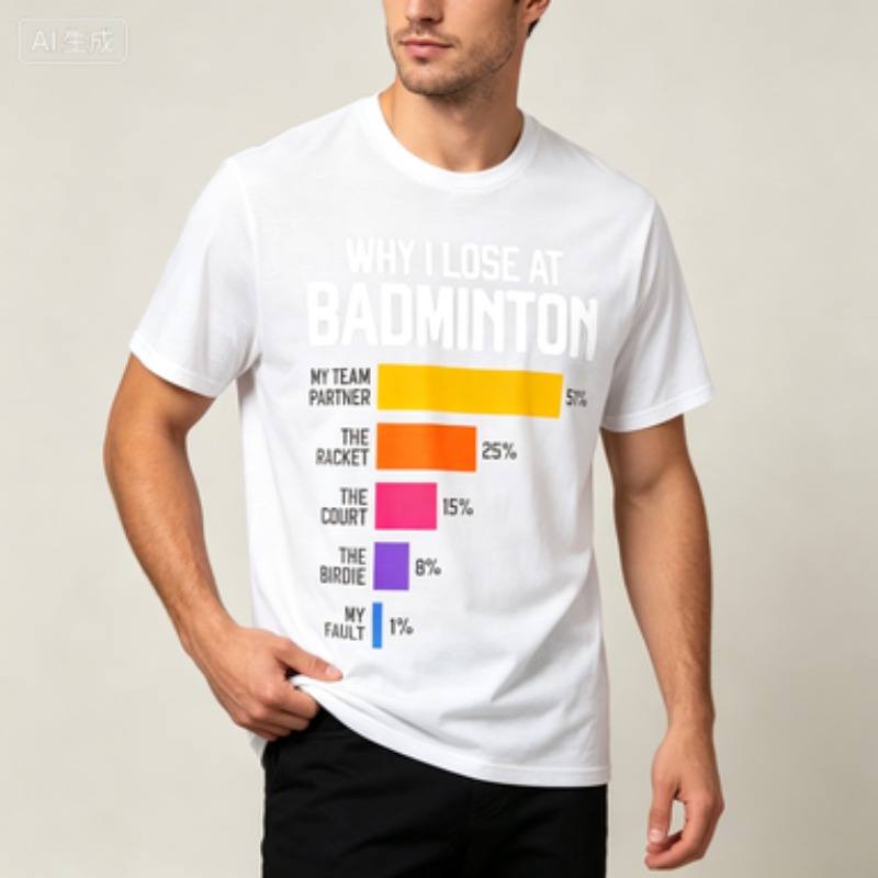 メンズ用、丸首、半袖Tシャツ。面白いバドミントンに関する言葉 - Badminton Quotes のレビューと価格