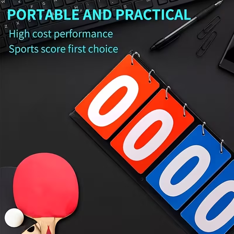 4桁フリップスコアボード ポータブルデスクトップ手動スコアキ - Badminton Score Counter のレビューと価格