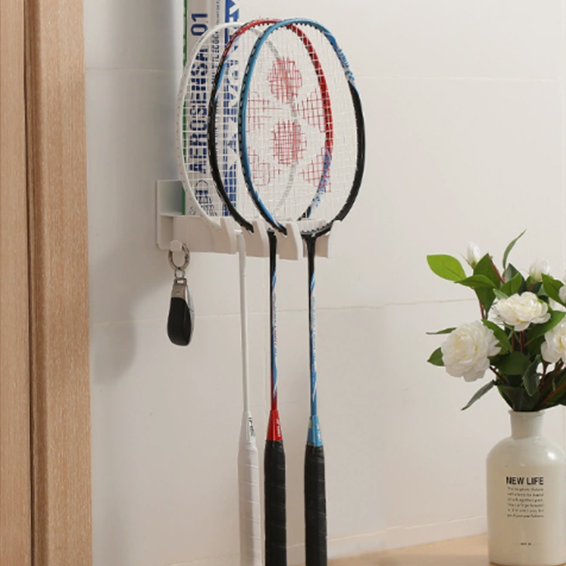 穴あけ不要の壁掛けバドミントンラケットホルダー、ボールフック - Badminton Player のレビューと価格