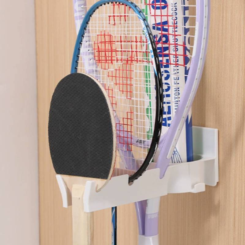 穴あけ不要の壁掛けバドミントンラケットホルダー、ボールフック - Badminton Player のレビューと価格